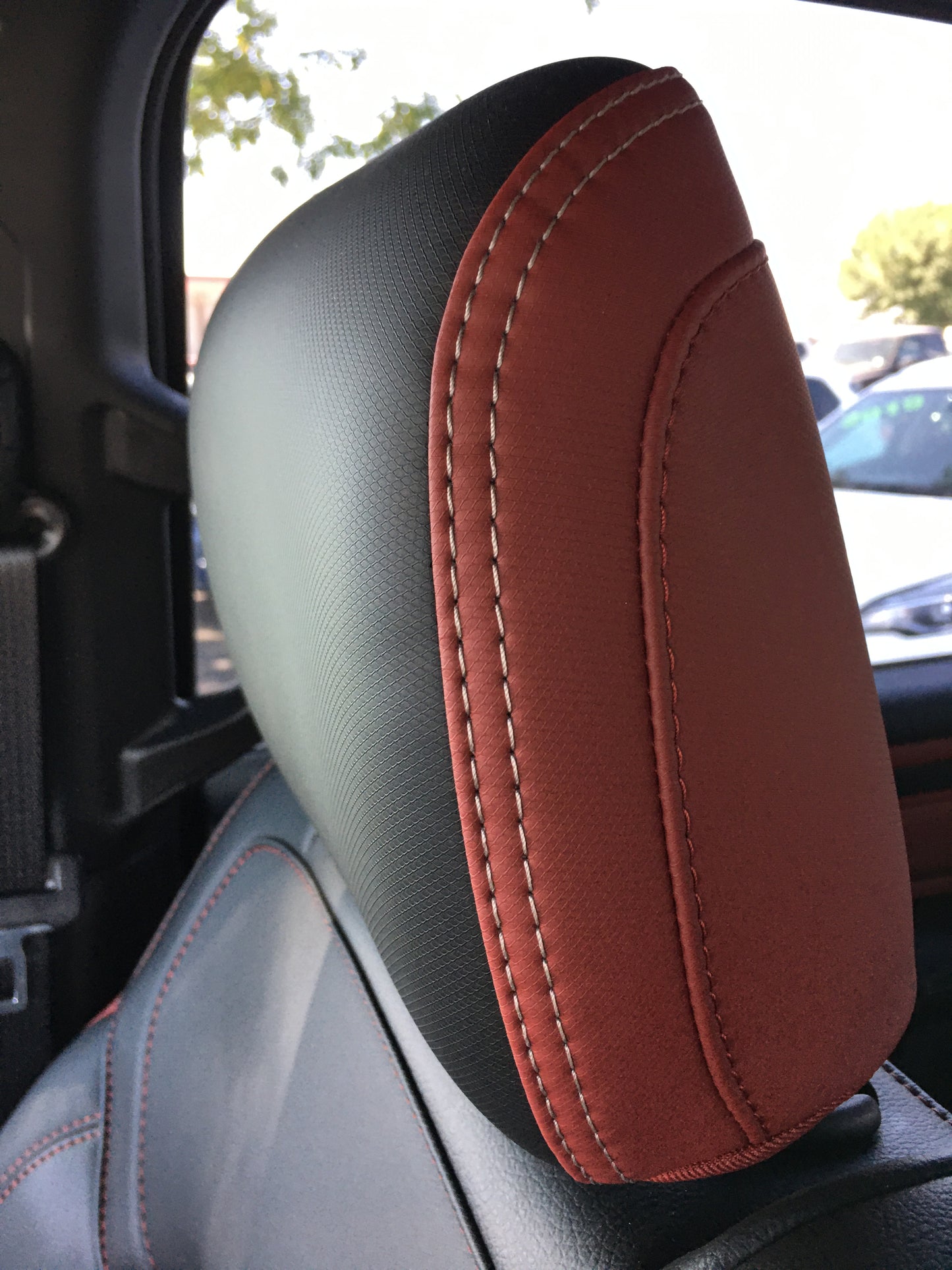 Auto Headrest Upholstery in Leather or Cloth